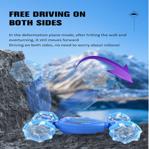 ماشین کنترلی شارژی دو حالته آبی RC Car Remote Control Double-Sided 2.4G -اسباب بازی
